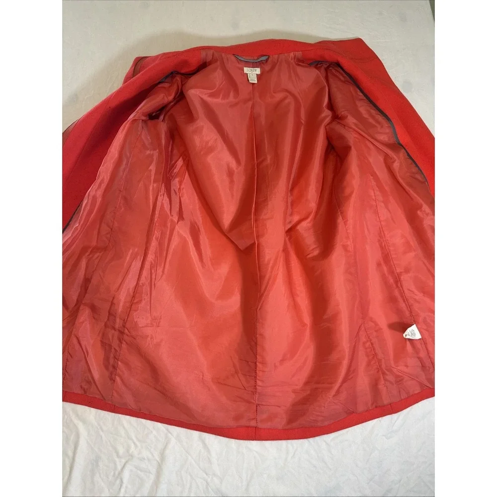 J.CREW‎ Peacoat "City Coat" Cocoon Stadium Jacket Zip Orange Womens Size 6 - Picture 8 of 10